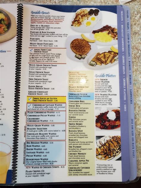 Menu at The Bluebird Restaurant, Fort Wayne