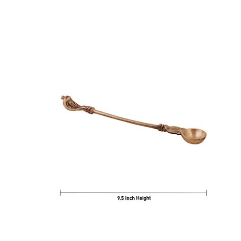 Achmani Spoon - 9.5 Inches | Nagam Handle Uddharani/ Brass Pooja Spoon