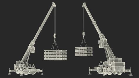 3D Mobile Crane Liebherr with Concrete Slabs | 3D Molier International