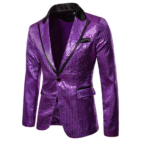 JUUYY Men's Blazer Xmas Santa Claus Snowflake Print Tuxedo Suit Jacket ...
