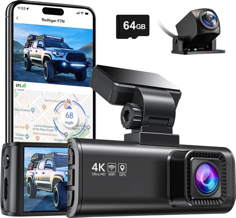 Amazon.com: REDTIGER 4K 3 Channel Dash Cam, 5G WiFi Front and Rear ...