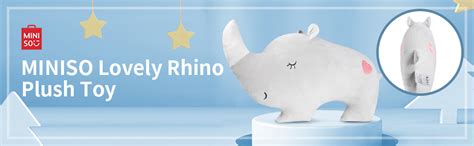 MINISO Adorable Soft Stuffed Animal Lovely Rhino Plush Toy 55CM Great ...