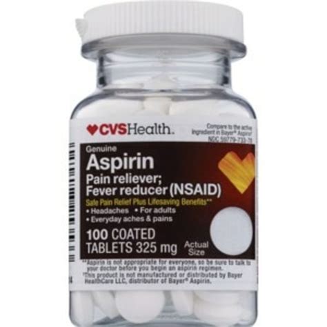 CVS Pharmacy Aspirin 325 Mg Coated Tablets Regular Strength (100 ct ...
