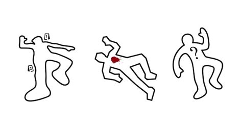 Premium Vector | Crime scene outline icon of victim accident and murder ...