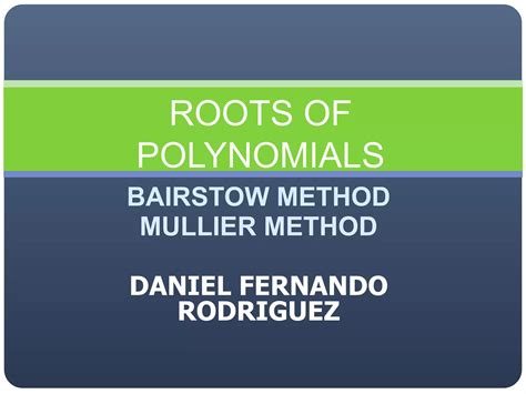 Roots of polynomials | PPTX