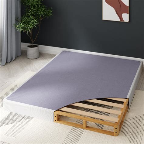 Amazon.com: ZINUS Edgar 4 Inch Bamboo Box Spring, Mattress Foundation ...