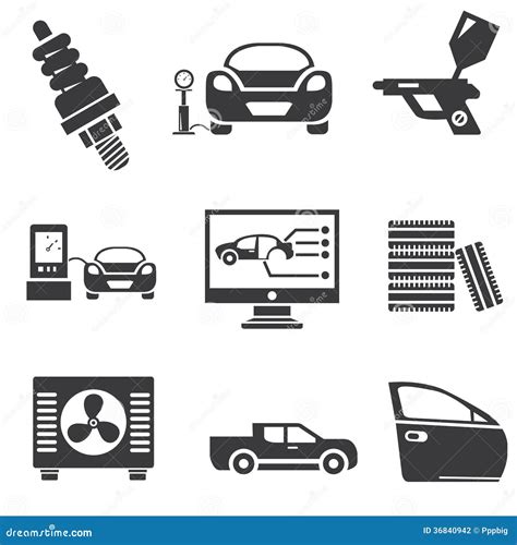 Automotive icons stock illustration. Illustration of overhaul - 36840942
