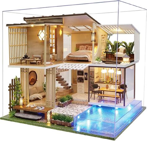 Spilay DIY Miniature Dollhouse Wooden Furniture Kit,Handmade Mini Home ...