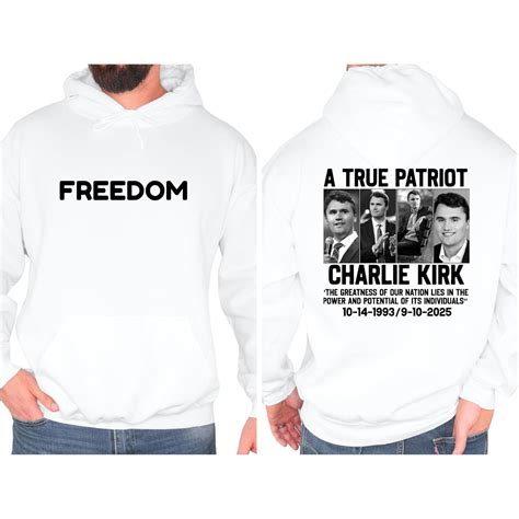 Amazon.com: Charlie Kirk Freedom Memorial Hoodie and Crewneck ...