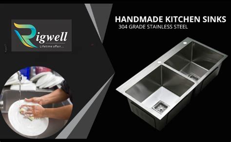 rigwell lifetime 304 Grade Double Bowl Stainless Steel Handmade Sink ...