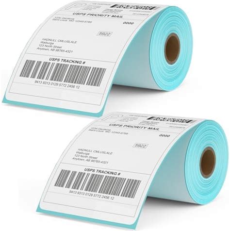 4" x 6" Thermal Labels, Perforated Mailing Postage Label, Thermal Label ...