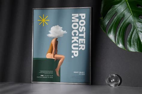 Minimal poster mock-up design | Premium PSD