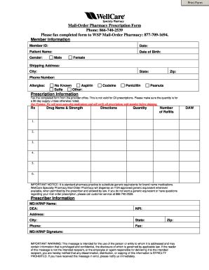 2011-2026 WellCare HIPAA Release of Information Form - Blank Fillable ...