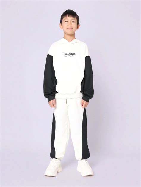SUMWON ロサンゼルス カリフォルニア スウェットスーツセット ボーイズウィンター アスレチック 紐付きパーカー セット トラックスーツ ...