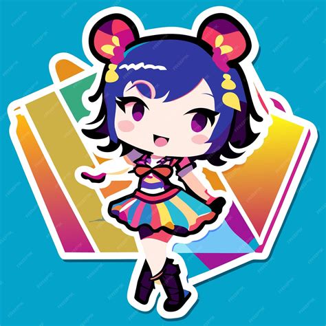 Premium Vector | Cheerful happy cute girl waving raised hand chibi ...