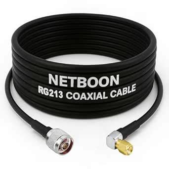 NETBOON RG213 Durable RF Coaxial Cable with N Male to SMA Male Right ...