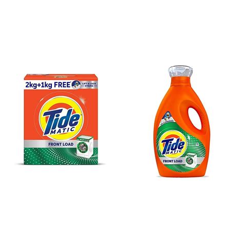 Tide Matic Front Load Detergent powder (2+1 Kg) & Tide Matic Liquid ...