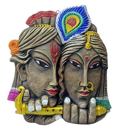 Terracotta Radha Krishna Wall Hanging - Handcrafted Indian Art by Mukh ...