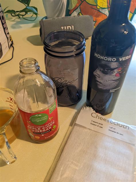 First vinegar experiment - Spanish Grenache with a mother from ACV ...