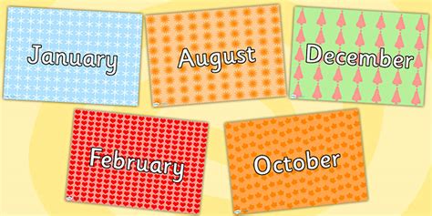 Patterned Months of the Year Posters