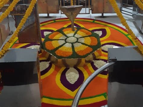 120 kg of rice and 70 kg of flowers decorated the sanctum wonderfully ...