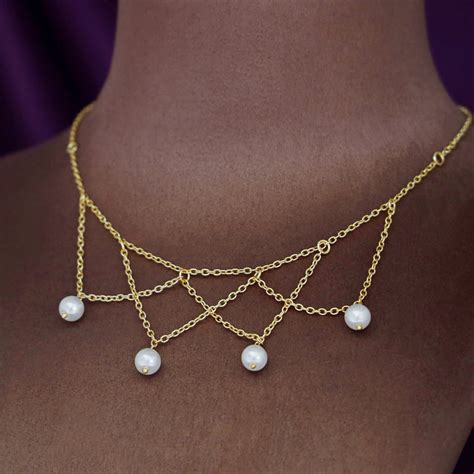 Adabelle Pearl Golden Inter Chain Neckpiece – Adore By Priyanka