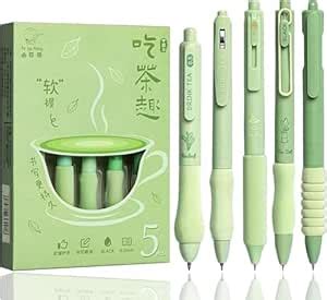 RECLUSE 5 Pcs Cute Tea Pens Bulk for Tea Lover Aesthetic Stationery ...
