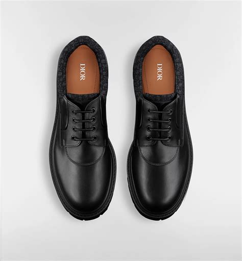 Derby Dior Explorer III Cuir de veau lisse noir et toile jacquard Dior ...