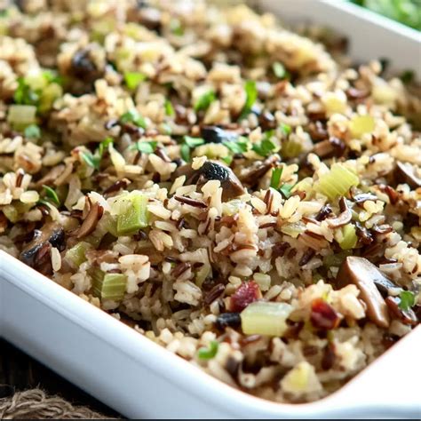 Tasty Wild Rice Stuffing with Mushrooms for Holiday Meals