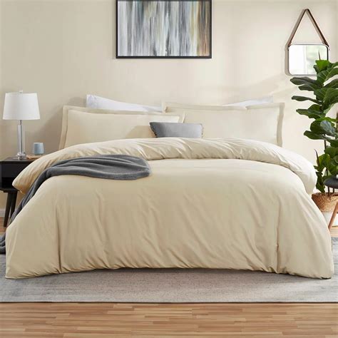 Nestl Beige Cream Duvet Cover Full Size - Soft Full Size Duvet Cover ...