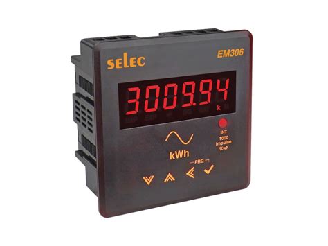 Selec Make 3Ø kWh meter with LED display and RS485 communication, Dual ...