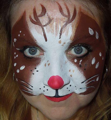 Reindeer Face Painting at PaintingValley.com | Explore collection of ...