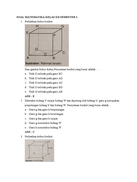 Download Contoh Soal Ujian Sekolah Matematika Wajib Kelas 12 PDF Terbaru!
