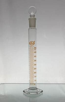 ISKO Measuring Cylinder Hexagonal Base with Glass Stopper Borosilicate ...
