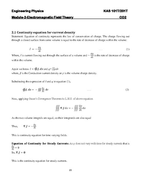 Electromagnetic Field Theory Notes - Module 2 (CO 2) - Studocu