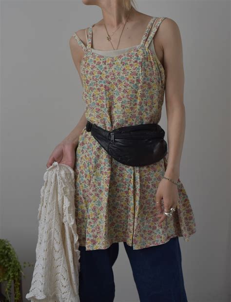 80's flower print mini onepiece | brown vintage