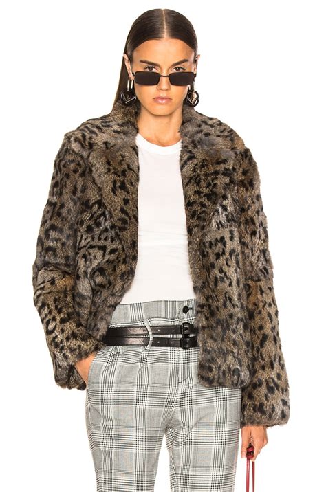 RTA Saffron Fur Coat in Feline | FWRD