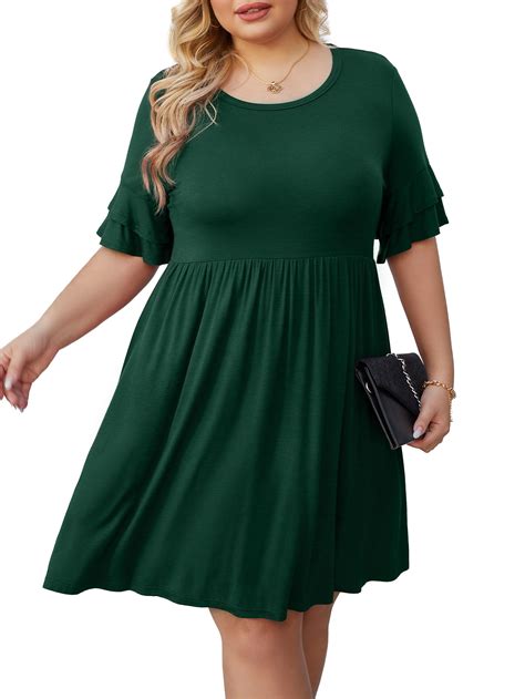 Cueply Women's Plus Size Flowy Dress for Office Lounging, Casual Summer ...
