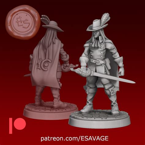Red Mage | Fantasy Miniature | Dnd Miniature | Tabletop Game | RPG | Pathfinder | Ethan Savage ...