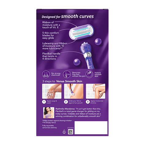 Buy Venus Smooth Curves | Swirl | Hair Removal Razor for Women, 1 Razor ...