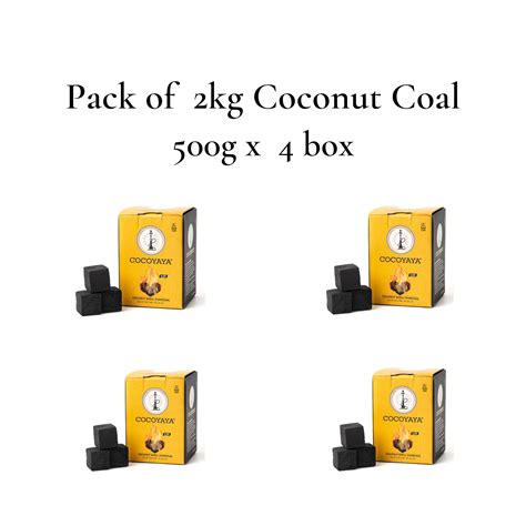 COCOYAYA Coconut Coal for Hookah (Pack of 2kg) - 500g x 4 – shopdop.in