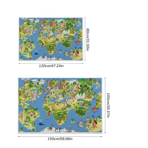 Large Kids Room Map Animals Landmarks Rug – CRAZE