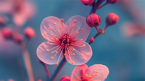 Wallpaper flowers, spring, pink, petals, blur hd, picture, image