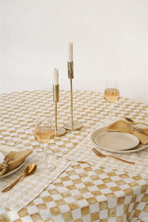 Checker Ochre Table Cover – SanctuaryLiving