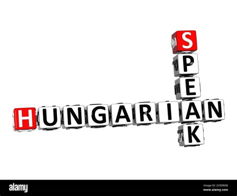 Hungarian Speak Learn. White and Red 3D Crossword Puzzle Stock Photo - Alamy