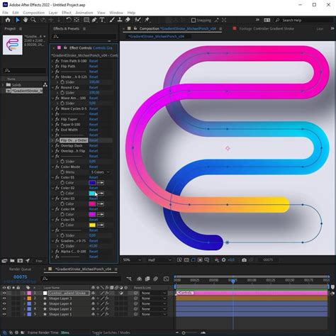 Free preset self overlapping gradient stroke in after effects no ...