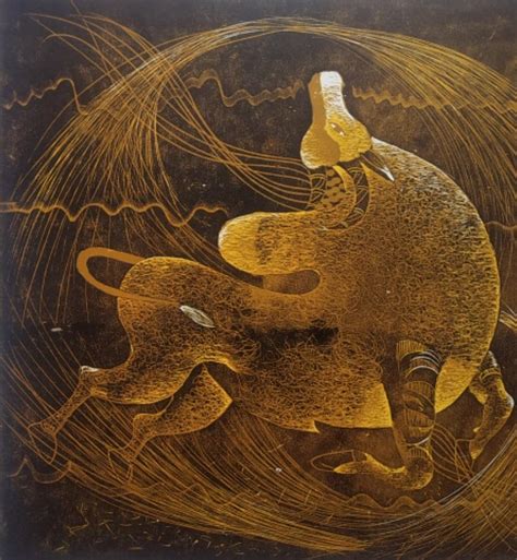 "Freedom": Yellow Orange Printmaking by Shankar Zunjarrao – ArtZolo.com