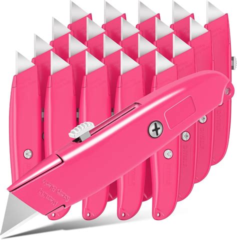 DIYSELF Utility Knife, 20 Pack Heavy Duty Box Cutter Retractable, Box ...
