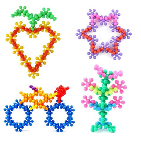 Buy VGRASSP 40+ Pcs DIY Colorful Plum Shape Interlocking Blocks Toy for ...