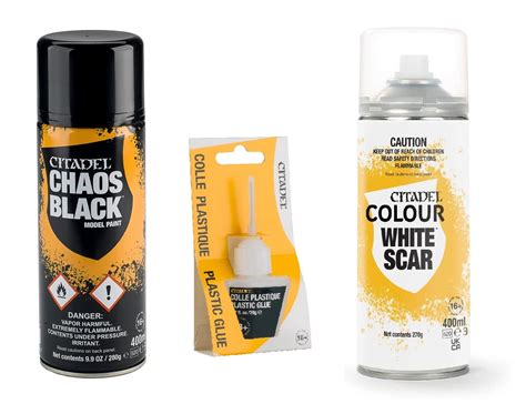 Citadel Bundle Chaos Black And White Scar Spray Paint With Citadel ...